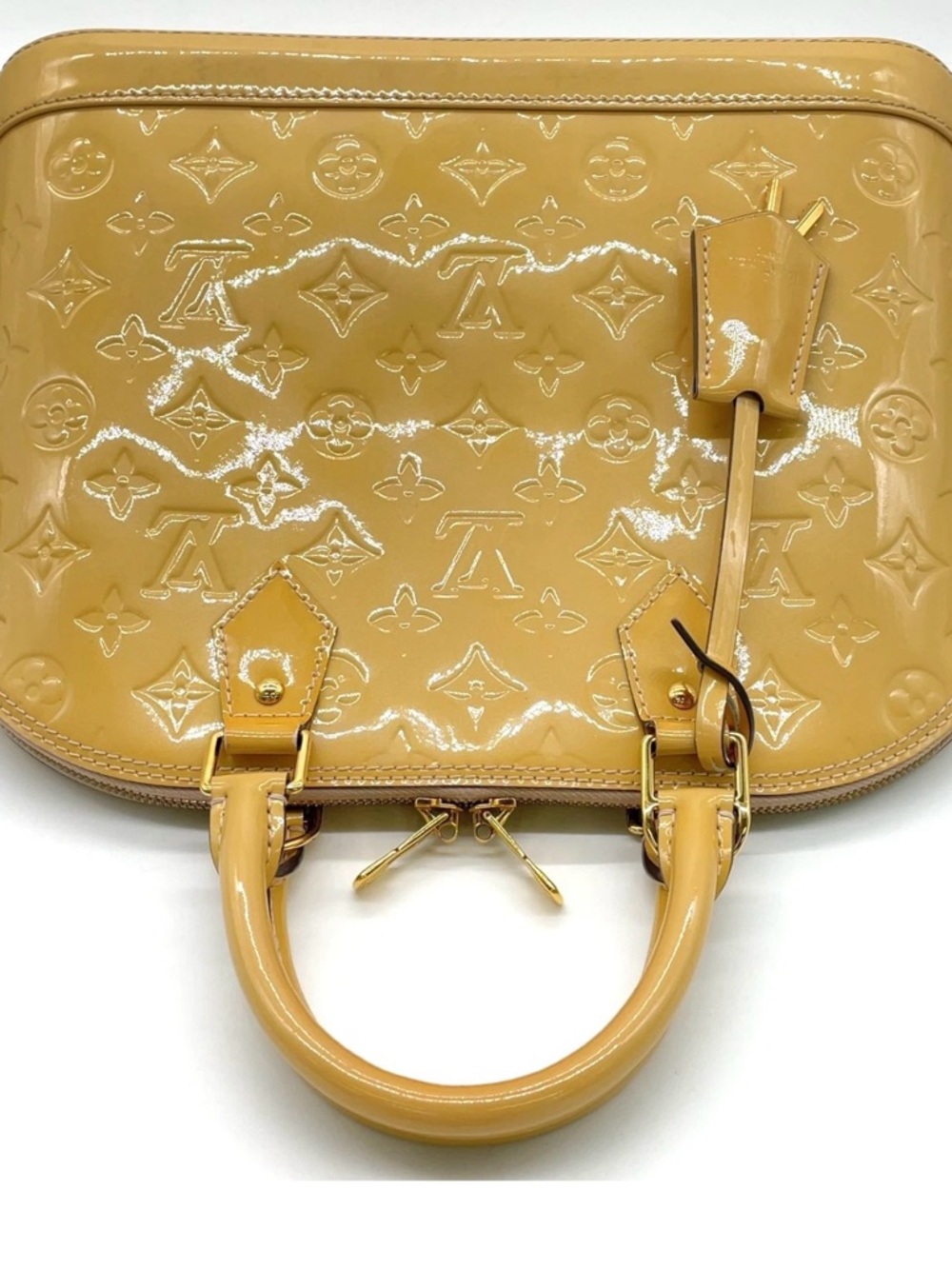 Louis Vuitton Yellow Vernis Alma Satchel - Picture 3 of 16